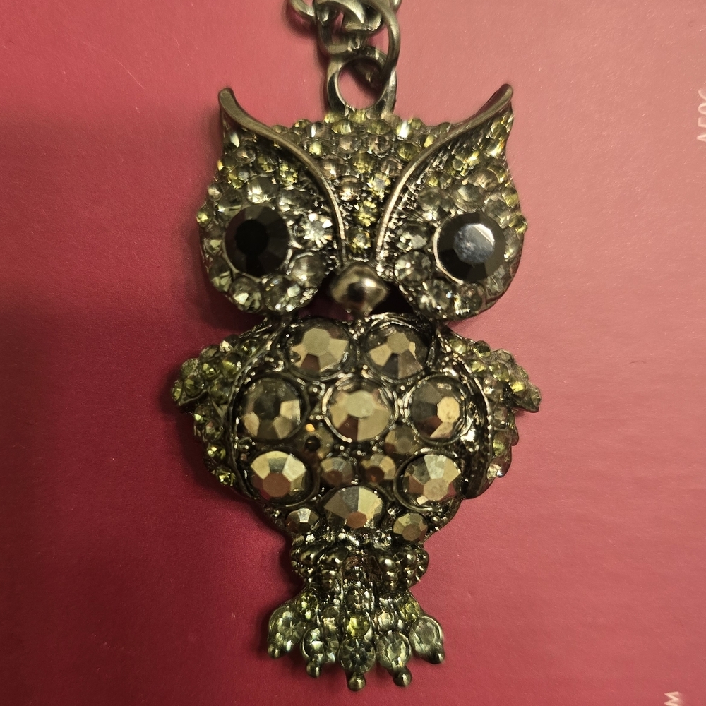 Sparkling Owl Pendant Necklace